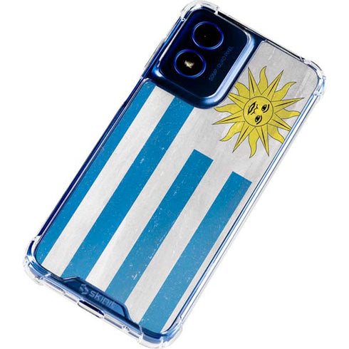 Uraguay Flag Distressed Moto G 5G (2024) Clear Case