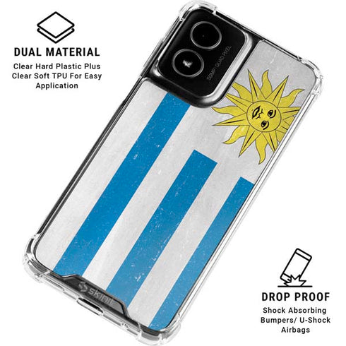 Uraguay Flag Distressed Moto G Power 5G (2024) Clear Case