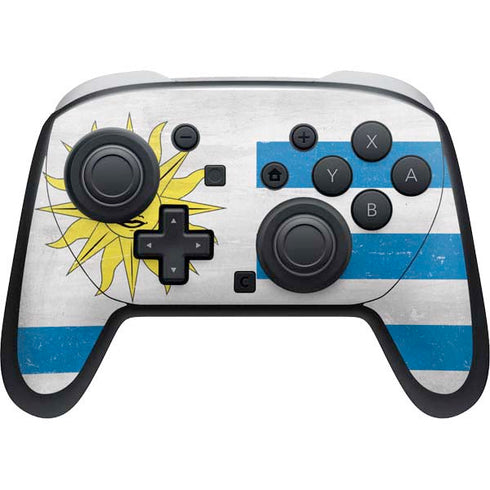 Uraguay Flag Distressed Nintendo Switch 2 (2025) Pro Controller Skin