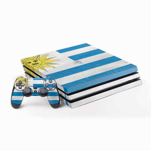 Uraguay Flag Distressed PlayStation PS4 Skins