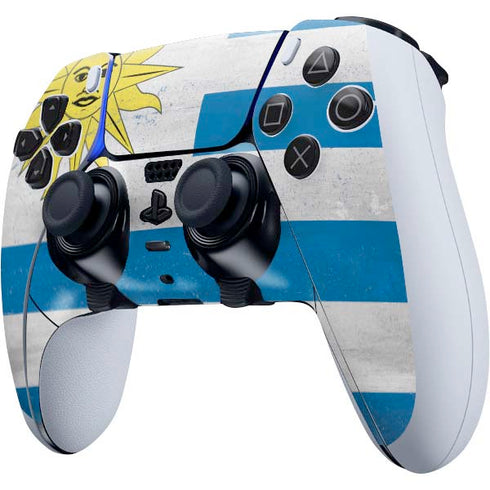 Uraguay Flag Distressed PS5 DualSense Edge Pro Controller Skin