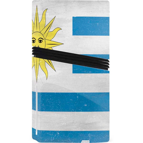 Uraguay Flag Distressed PS5 Pro Disk Console Skin