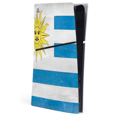 Uraguay Flag Distressed PS5 Slim Digital Edition Console Skin
