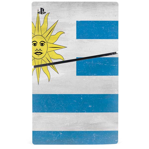 Uraguay Flag Distressed PS5 Slim Digital Edition Console Skin