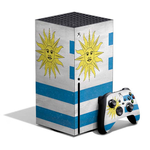 Uraguay Flag Distressed Xbox Series X Bundle Skin