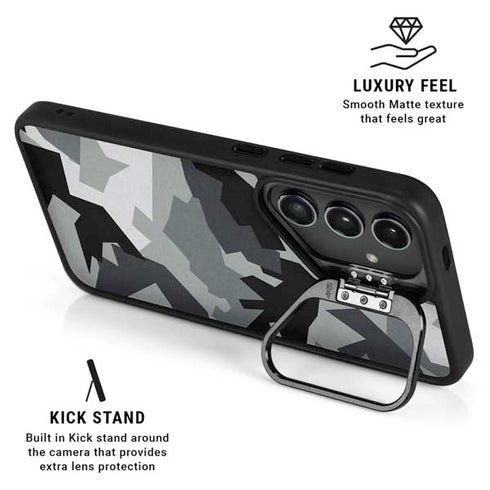Urban Camouflage Black Galaxy S25 Kickstand Case