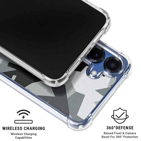Urban Camouflage Black Galaxy S25 Clear Case