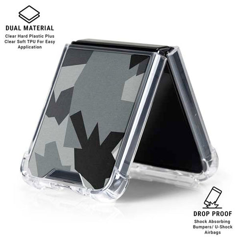 Urban Camouflage Black Galaxy Z Flip6 Clear Case