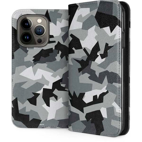 Urban Camouflage Black iPhone 13 Pro Folio Case