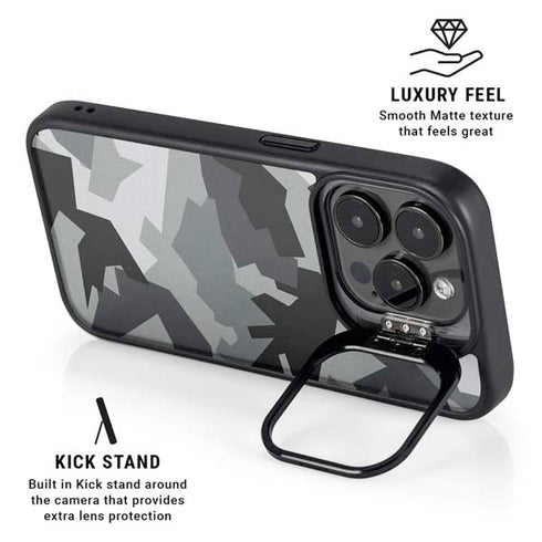 Urban Camouflage Black iPhone 14 Pro Kickstand Case