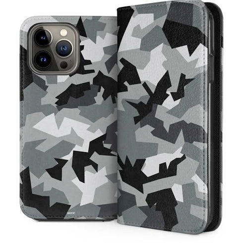 Urban Camouflage Black iPhone 14 Pro Max Folio Case