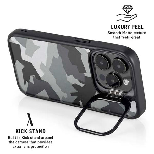 Urban Camouflage Black iPhone 14 Pro Max Kickstand Case