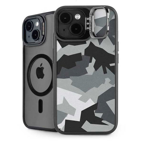 Urban Camouflage Black iPhone 15 Plus Kickstand Case