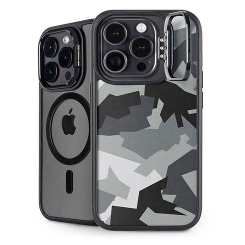 Urban Camouflage Black iPhone 15 Pro Max Kickstand Case