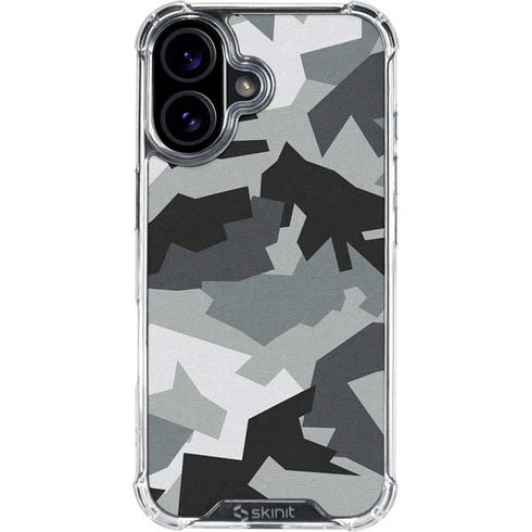 Urban Camouflage Black iPhone 16 Plus Clear Case
