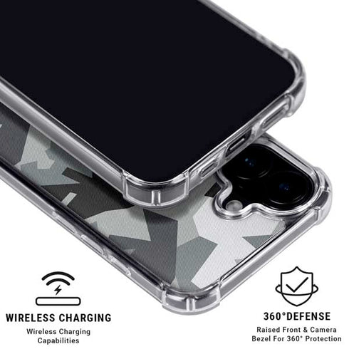 Urban Camouflage Black iPhone 16 Plus Clear Case