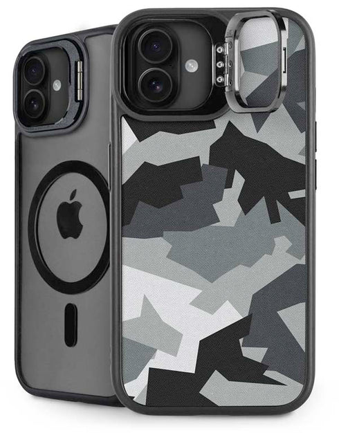 Urban Camouflage Black iPhone 16 Plus Kickstand Case
