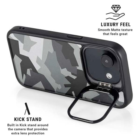 Urban Camouflage Black iPhone 16e Kickstand Case