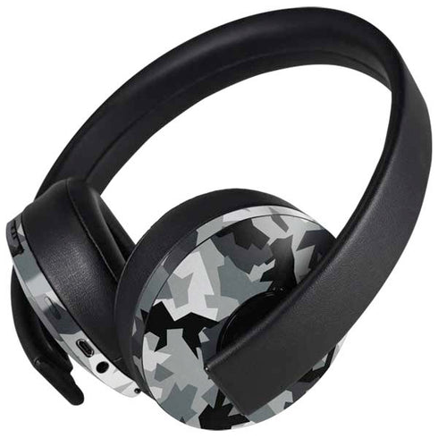 Urban Camouflage Black PlayStation 4 Gold Wireless Headset Skin