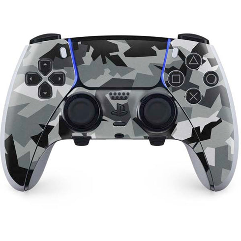 Urban Camouflage Black PS5 DualSense Edge Pro Controller Skin