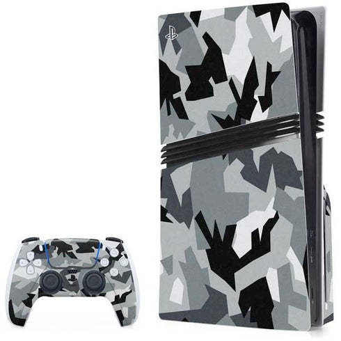 Urban Camouflage Black PS5 Pro Disk Bundle Skin
