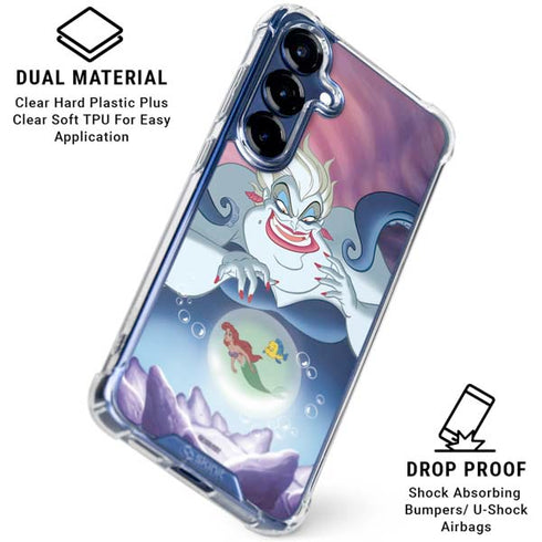 Disney Villains Ursula Ariel and Flounder Galaxy S25 Clear Case