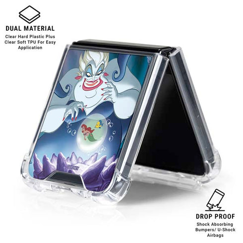 Disney Villains Ursula Ariel and Flounder Galaxy Z Flip6 Clear Case