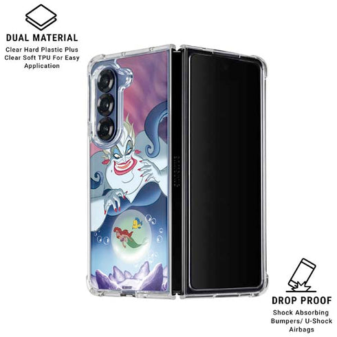 Disney Villains Ursula Ariel and Flounder Galaxy Z Fold6 Clear Case