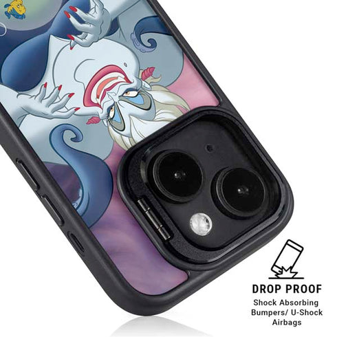 Disney Villains Ursula Ariel and Flounder iPhone 15 Kickstand Case
