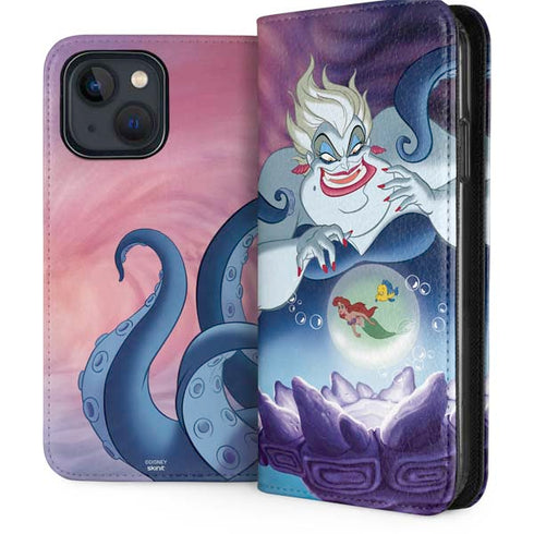 Disney Villains Ursula Ariel and Flounder iPhone 15 Plus Folio Case