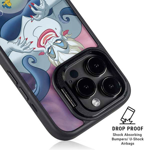 Disney Villains Ursula Ariel and Flounder iPhone 15 Pro Kickstand Case