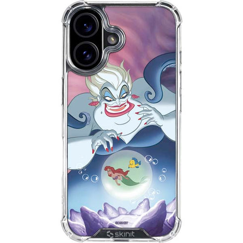 Disney Villains Ursula Ariel and Flounder iPhone 16 Plus Clear Case