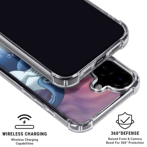 Disney Villains Ursula Ariel and Flounder iPhone 16 Plus Clear Case