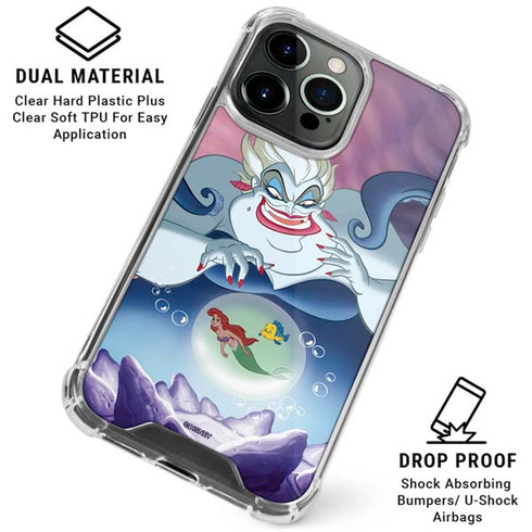 Disney Villains Ursula Ariel and Flounder iPhone 16 Pro Clear Case