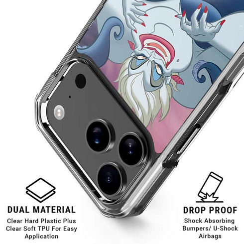 Disney Villains Ursula Ariel and Flounder iPhone 17 Pro Max Clear Case