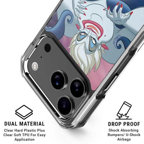 Disney Villains Ursula Ariel and Flounder iPhone 18 Pro Clear Case