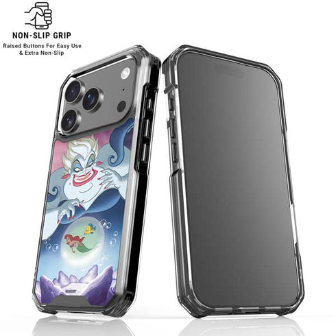 Disney Villains Ursula Ariel and Flounder iPhone 18 Pro Clear Case