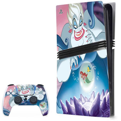 Disney Villains Ursula Ariel and Flounder PS5 Pro Bundle Skin