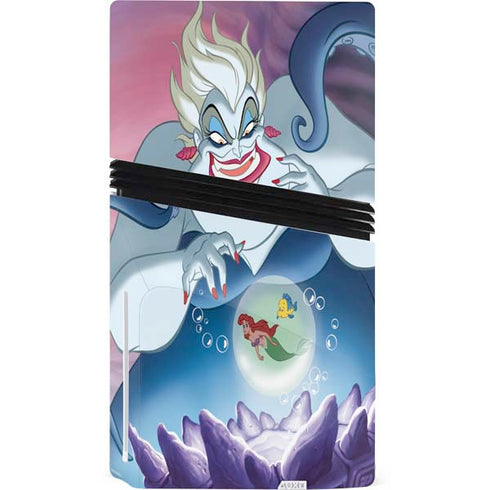 Disney Villains Ursula Ariel and Flounder PS5 Pro Disk Console Skin