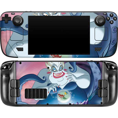 Disney Villains Ursula Ariel and Flounder Steam Deck Handheld Gaming Computer OLED Skin