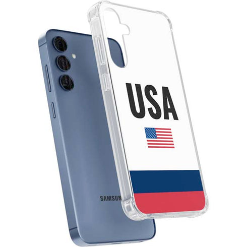 USA American Flag Galaxy A35 5G Clear Case