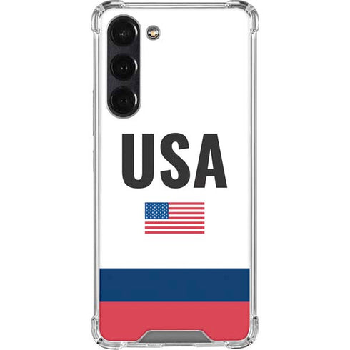 USA American Flag Galaxy S24 FE Clear Case