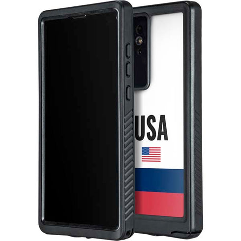 USA American Flag Galaxy S24 Ultra Waterproof Case