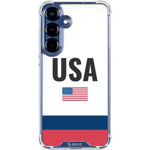 USA American Flag Galaxy S25 Plus Clear Case
