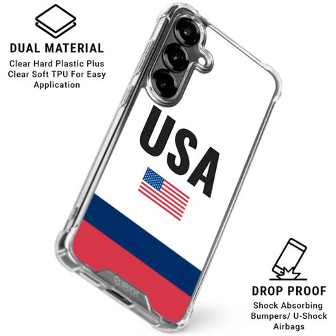 USA American Flag Galaxy S26 Plus Clear Case