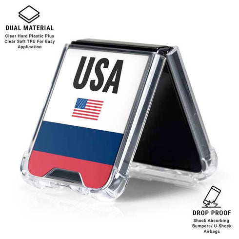 USA American Flag Galaxy Z Flip6 Clear Case