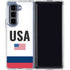USA American Flag Galaxy Z Fold5 5G Clear Case