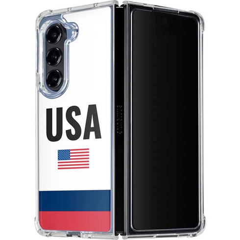 USA American Flag Galaxy Z Fold5 5G Clear Case