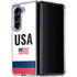 USA American Flag Galaxy Z Fold5 5G Clear Case