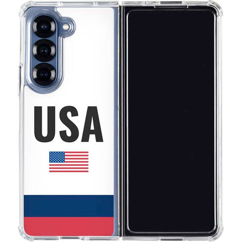 USA American Flag Galaxy Z Fold6 Clear Case